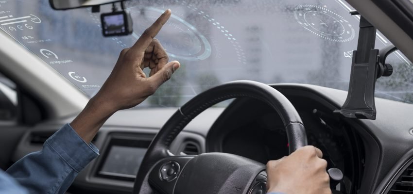 Interactive transparent window screen in a smart car